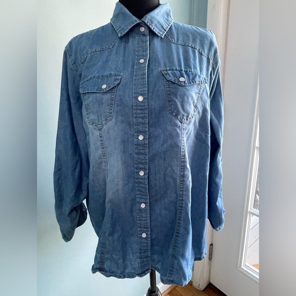 New Look Light Blue Denim Shirt
